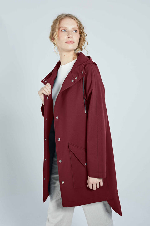 Ducktail Rainwear I BURGUNDY CITY RAINCOAT - materiały z recyklingu