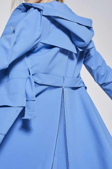 Ducktail Rainwear I OCEAN BLUE FLARE RAINCOAT - recycled materials