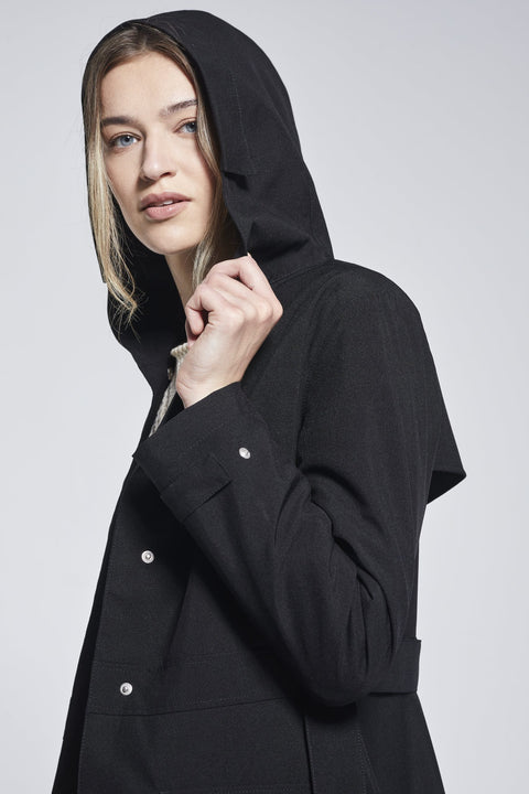Ducktail Rainwear I BLACK FLARE RAINCOAT - recycled materials