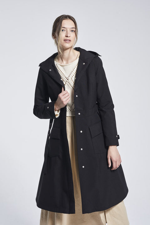 Ducktail Rainwear I BLACK FLARE RAINCOAT - recycled materials