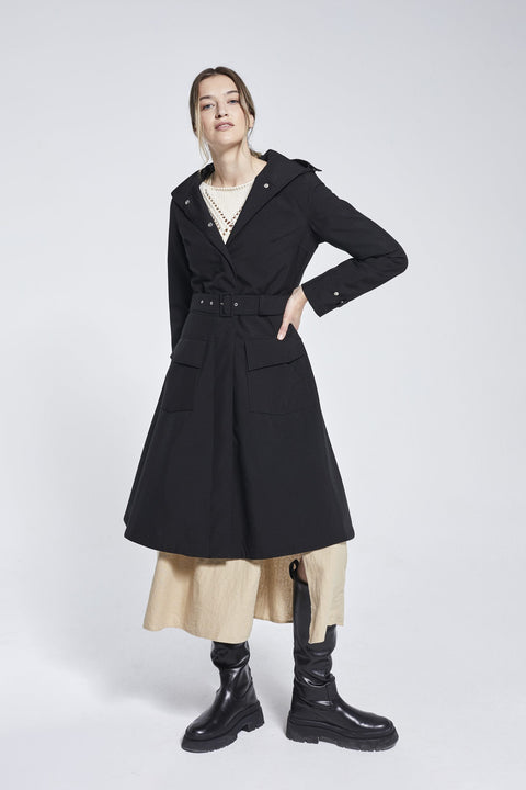 Ducktail Rainwear I BLACK FLARE RAINCOAT - recycled materials