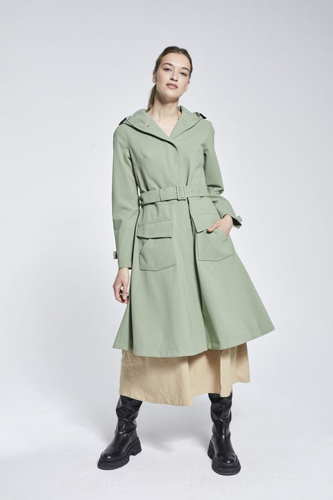 Ducktail Rainwear I OLIVE FLARE RAINCOAT - recycled materials