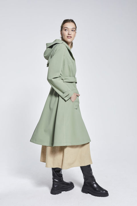 Ducktail Rainwear I OLIVE FLARE RAINCOAT - recycled materials