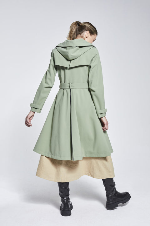 Ducktail Rainwear I OLIVE FLARE RAINCOAT - recycled materials