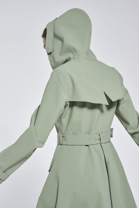 Ducktail Rainwear I OLIVE FLARE RAINCOAT - recycled materials