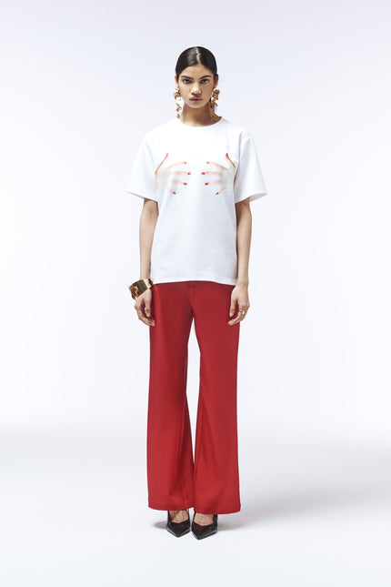 Red Manicure Hands Graphic Cotton T-shirt