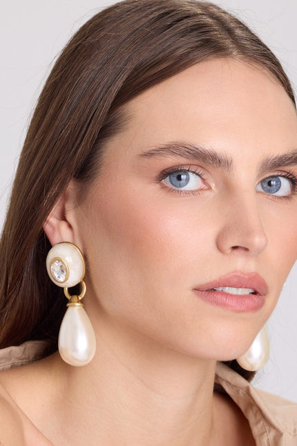 Michael Nash Jewelry | Charlotte Mother Of Pearl With Pearl Resin Pierced Removable Drop