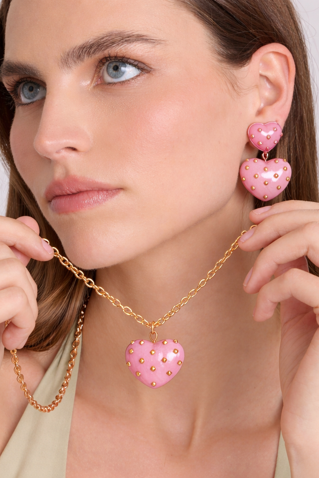 Michael Nash Jewelry | Ophelia Rose Studded Heart Pendant