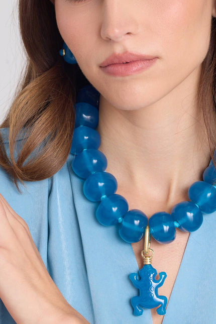 Michael Nash Jewelry | Vivienne Cerulean Blue Resin Necklace