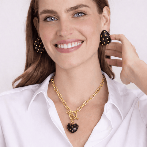Michael Nash Jewelry | Celestine Black Resin Heart Pendant
