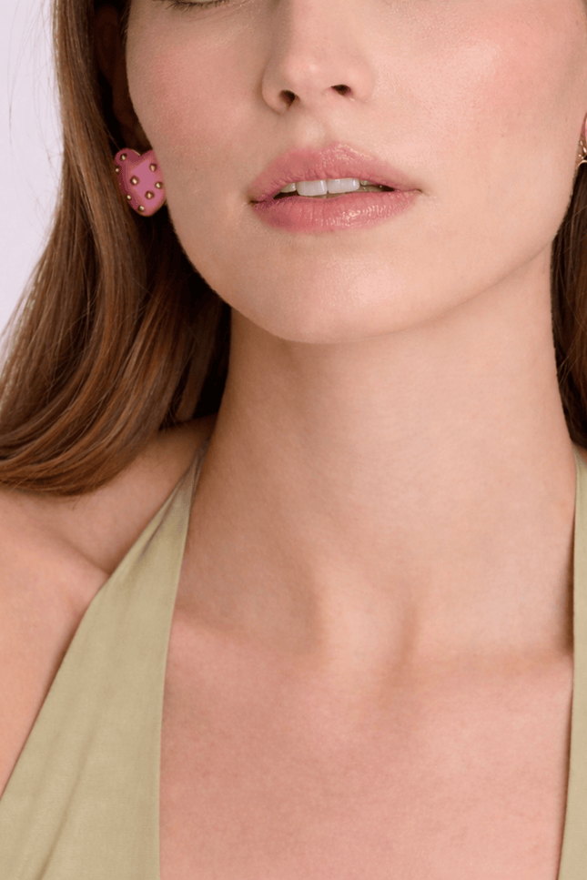 Michael Nash Jewelry | Cosette Rose Heart Resin Stud Earrings