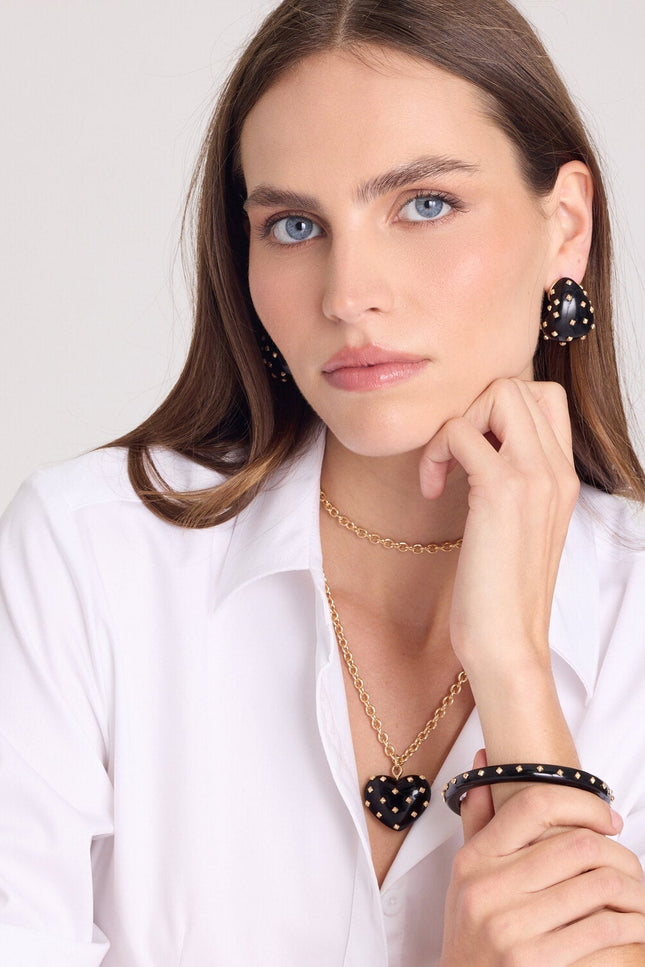 Michael Nash Jewelry | Clementine Studded Black Resin Bangle