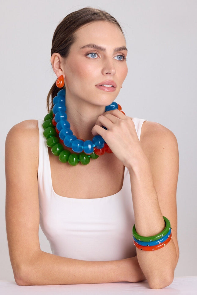 Michael Nash Jewelry | Kristen Green Studded Resin And Stone Bangle