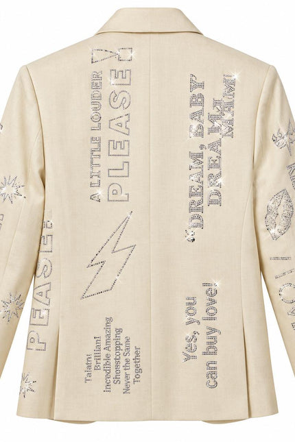 Swarovski Crystal Statement Blazer – Cream