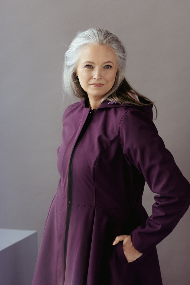 Waterproof Dark Purple Coat for Women