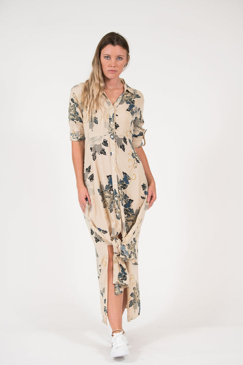 Violet Fish I George Dress - Slate Oriental print