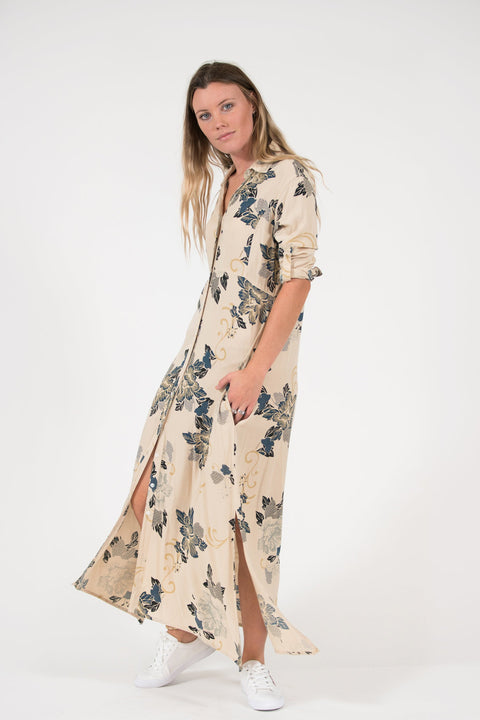 Violet Fish I George Dress - Slate Oriental print