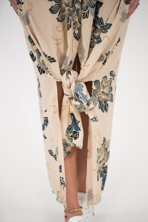 Violet Fish I George Dress - Slate Oriental print