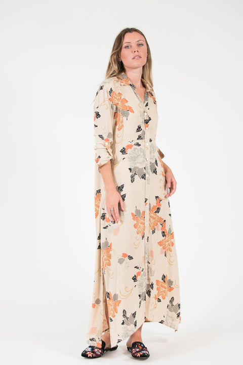 Violet Fish I George Dress - Rust Oriental print