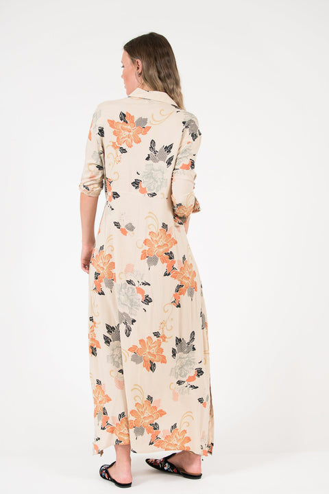 Violet Fish I George Dress - Rust Oriental print