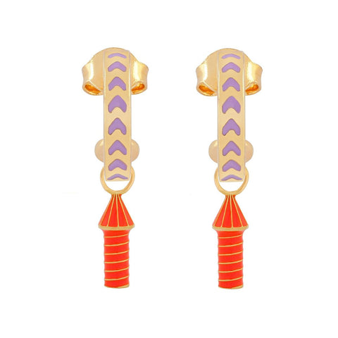 Après Youth I Rocket Enamel Earrings Purple