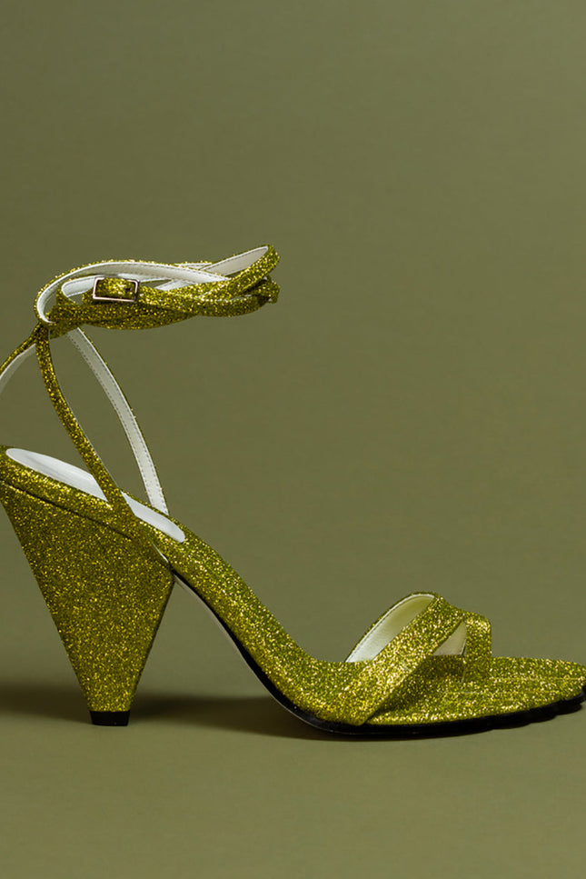 O2 Monde | Selene Sandals yellow glitter