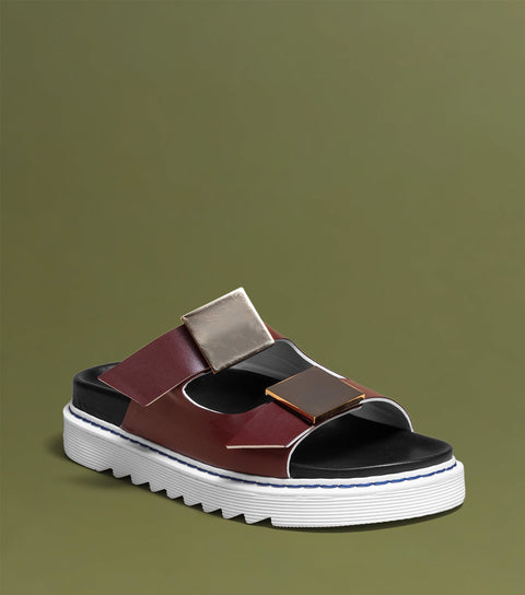 O2 Monde | Klapki Tala bordowe