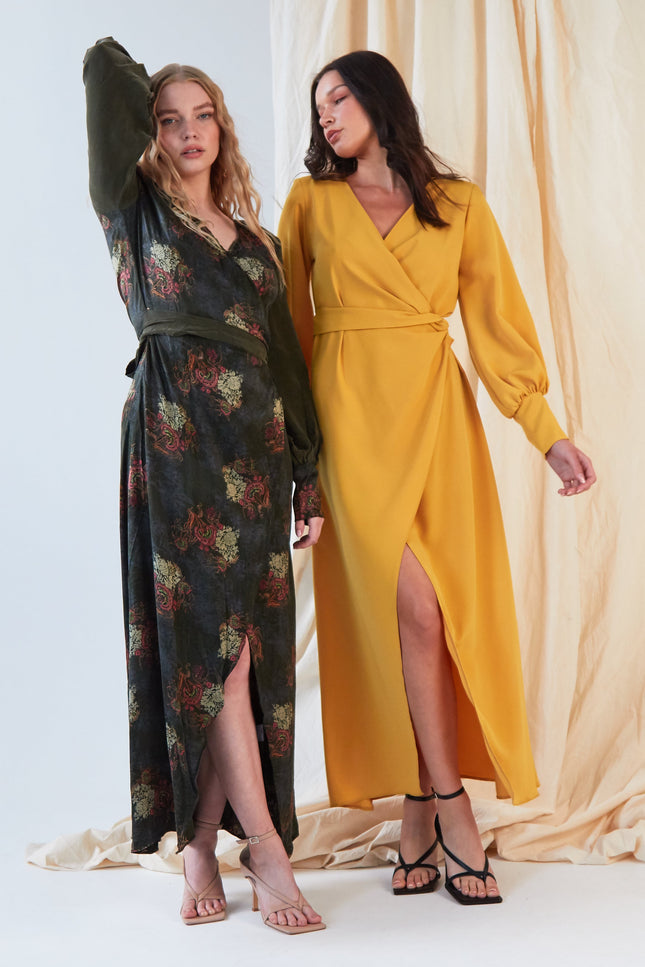 Long Sleeve Wrap Dress - Sarvin