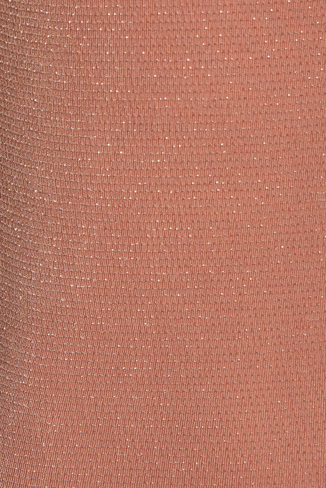a close up of a Sarvin Mocha Backless Maxi Dress.