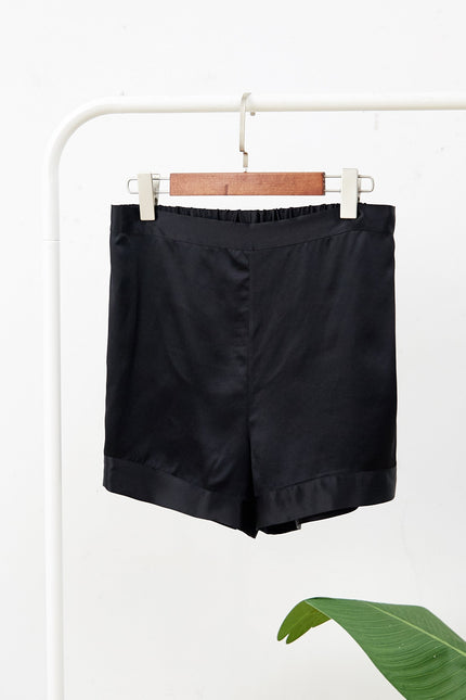 Soft Strokes Silk | Black Soar Pyjamas Shorts