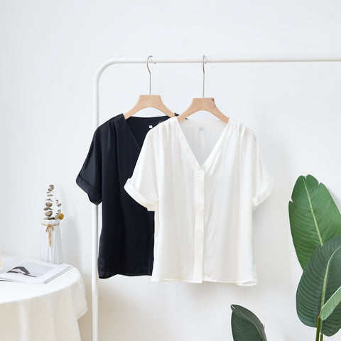 Soft Strokes Silk | Pearl White Soar Pyjamas Top