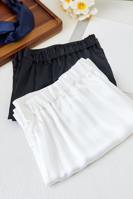 Soft Strokes Silk | Black Soar Top and Shorts Pyjamas Set