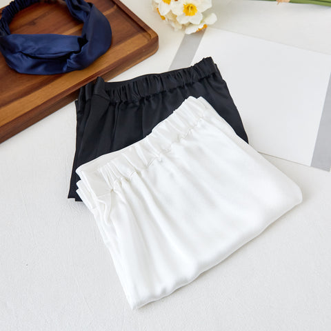 Soft Strokes Silk | Black Soar Top and Shorts Pyjamas Set