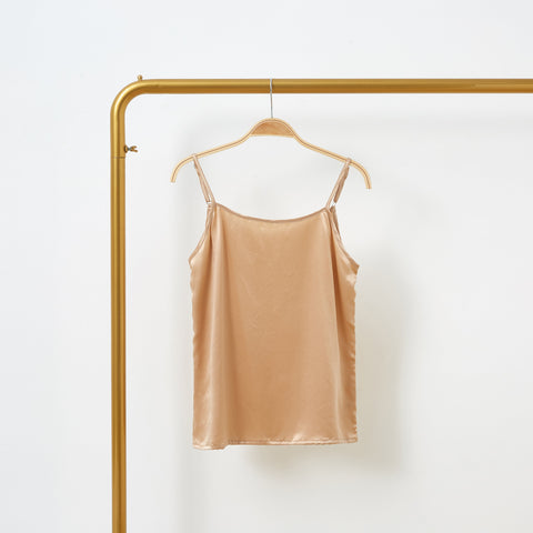 Soft Strokes Silk | Champagne Soar Pyjamas Camisole with Adjustable Straps