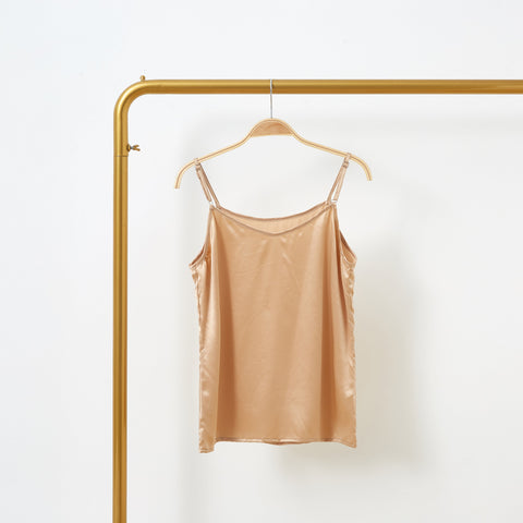 Soft Strokes Silk | Champagne Soar Pyjamas Camisole with Adjustable Straps