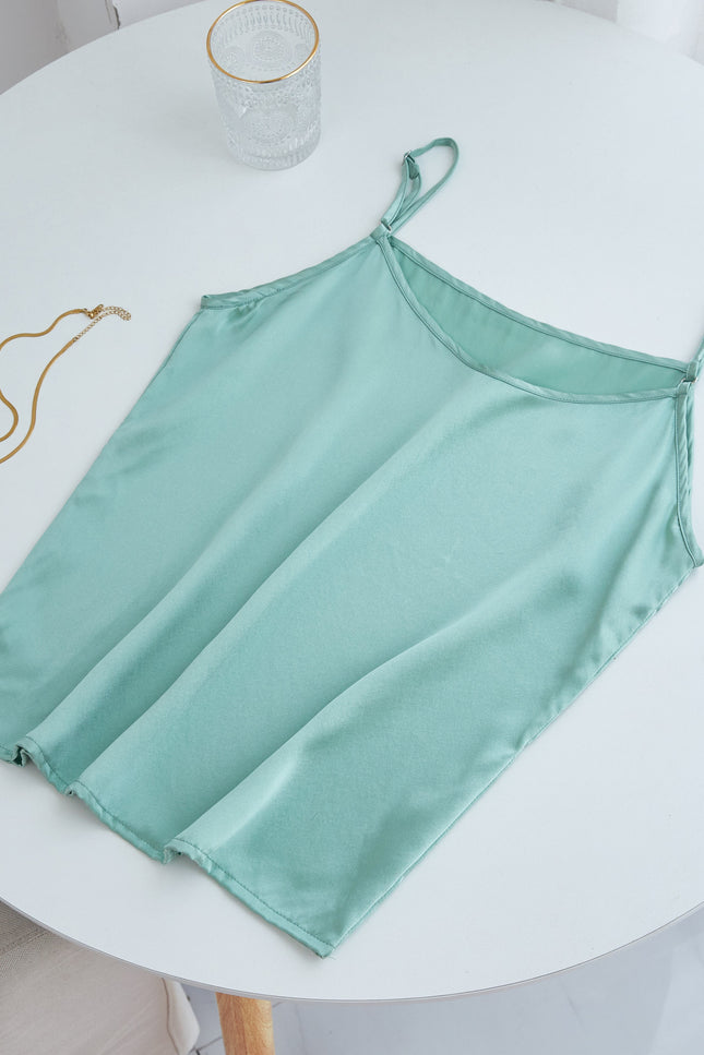 Soft Strokes Silk | Jade Soar Pyjamas Camisole with Adjustable Straps