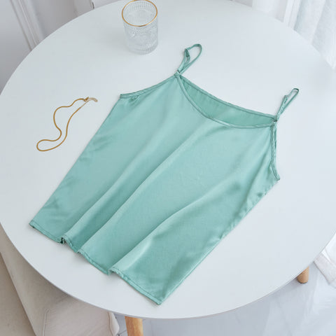 Soft Strokes Silk | Jade Soar Camisole and Shorts Pyjamas Set