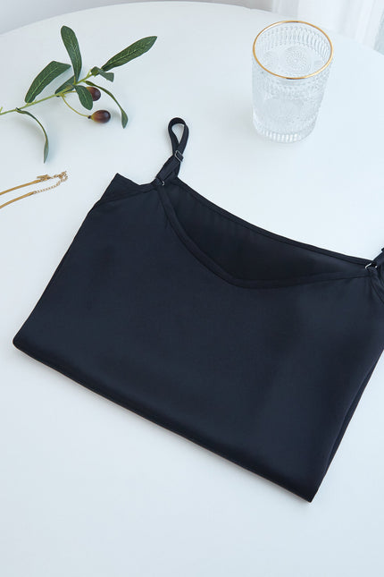Soft Strokes Silk | Black Soar Camisole and Shorts Pyjamas Set