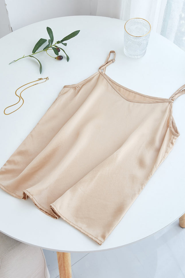 Soft Strokes Silk | Champagne Soar Camisole and Shorts Pyjamas Set