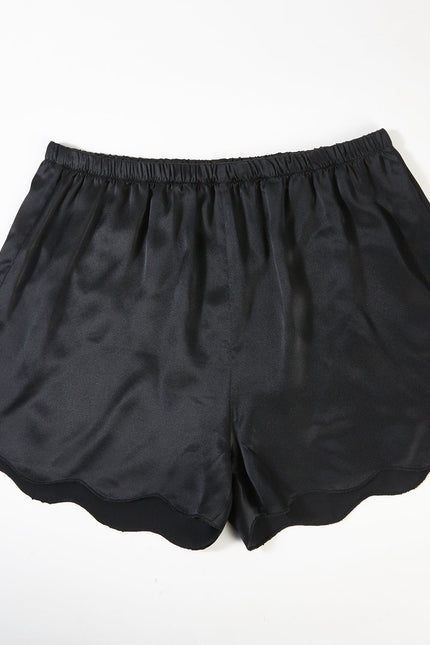 Soft Strokes Silk | Szorty od piżamy Scallop czarne
