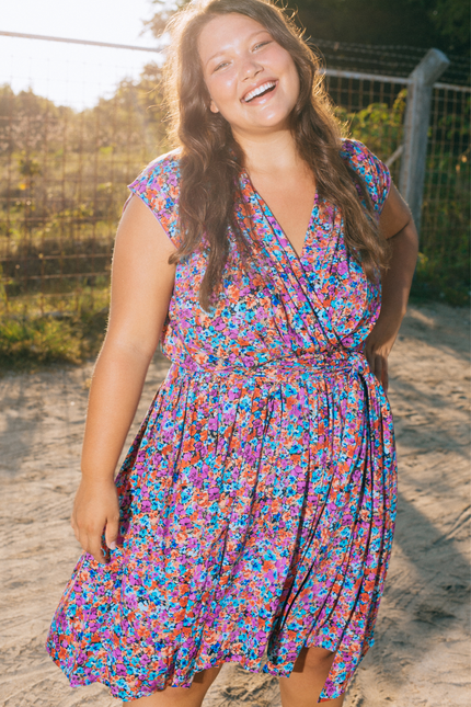 State Of Georgia I THE POINT DRESS SHORT - FLORAL EXPLOSION RASPBERRY