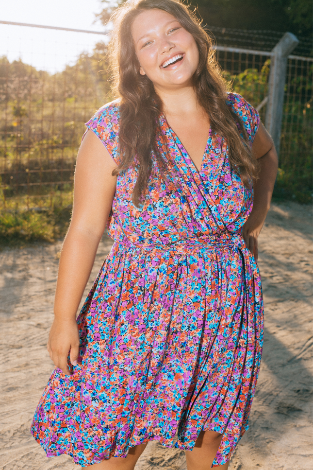 State Of Georgia I THE POINT DRESS SHORT - FLORAL EXPLOSION RASPBERRY