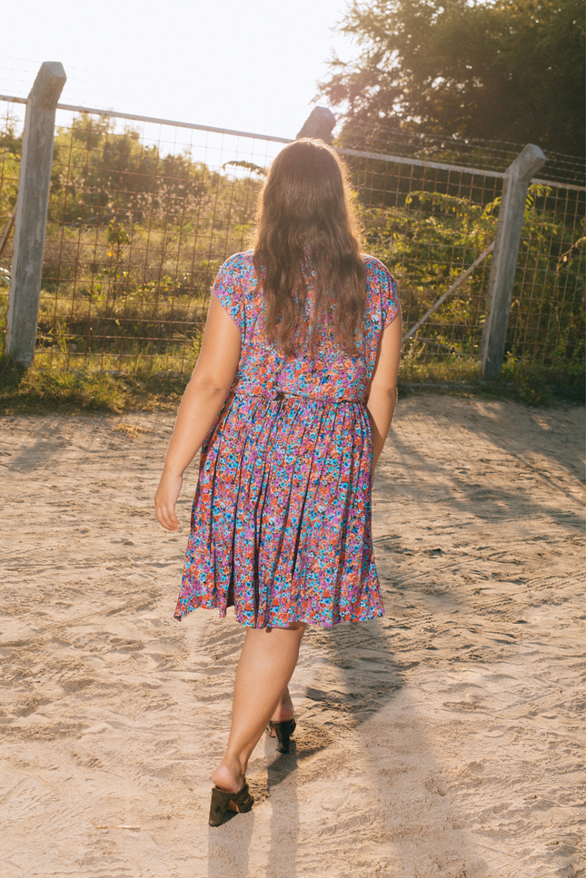 State Of Georgia I THE POINT DRESS SHORT - FLORAL EXPLOSION RASPBERRY