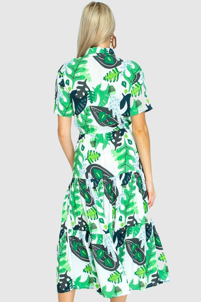 State Of Georgia I THE WALK IN THE PARK DRESS -  Cactus Green