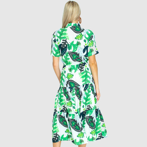 State Of Georgia I THE WALK IN THE PARK DRESS -  Cactus Green