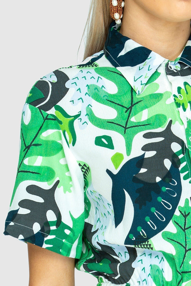 State Of Georgia I THE WALK IN THE PARK DRESS -  Cactus Green