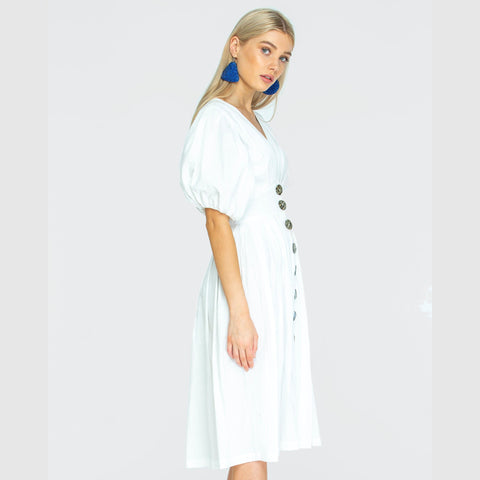 State Of Georgia I THE JAIME MIDI DRESS - WHITE