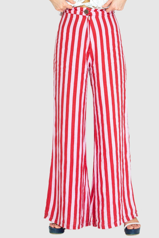 State Of Georgia I BOARDWALK LINEN PANT IN WHIPPY RED/PINK