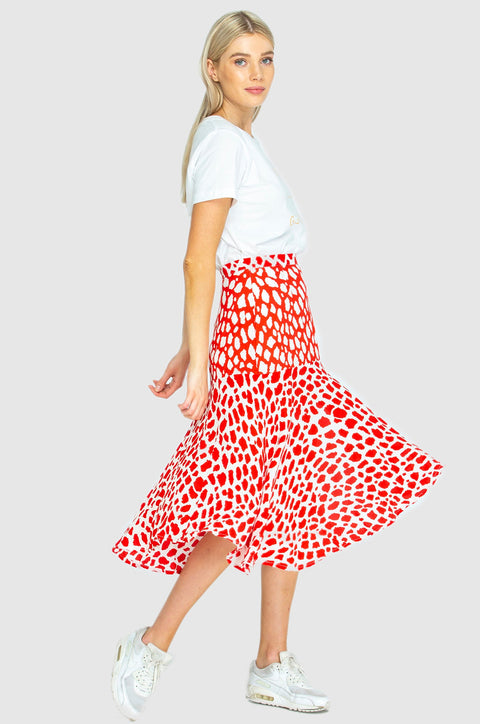 State Of Georgia I THE PARIS SKIRT - Giraffe red/white