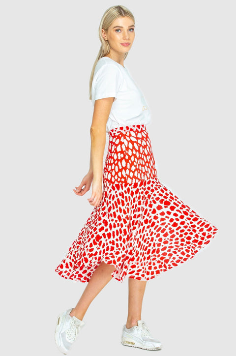 State Of Georgia I THE PARIS SKIRT - Giraffe red/white